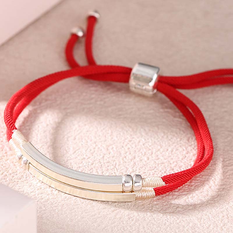 Wear FengShui 925 Sterling Silver Red String Layered Braid Bracelet