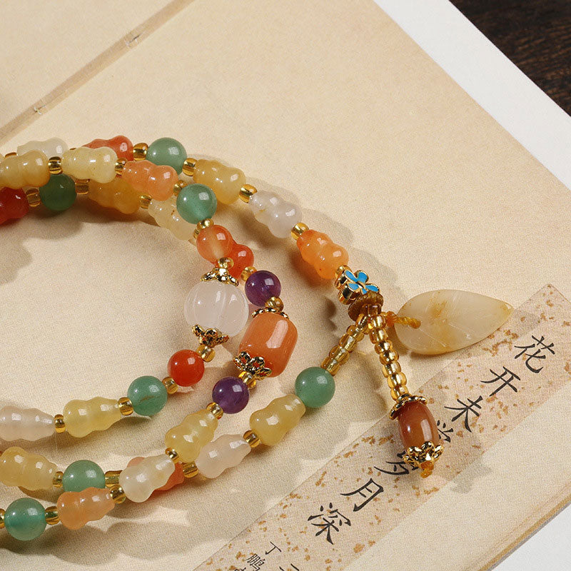 Wear FengShui Golden Silk Jade Gourd Wealth Bracelet
