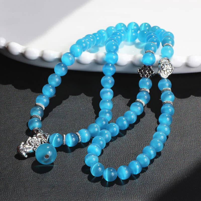 Wear FengShui Cat Eye PiXiu Support Triple Wrap Bracelet