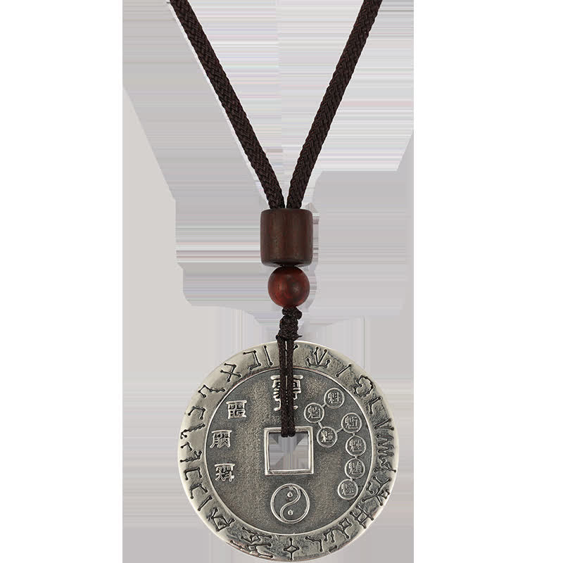 Wear FengShui Bagua Yin Yang Copper Coin Star Balance Energy Necklace Pendant