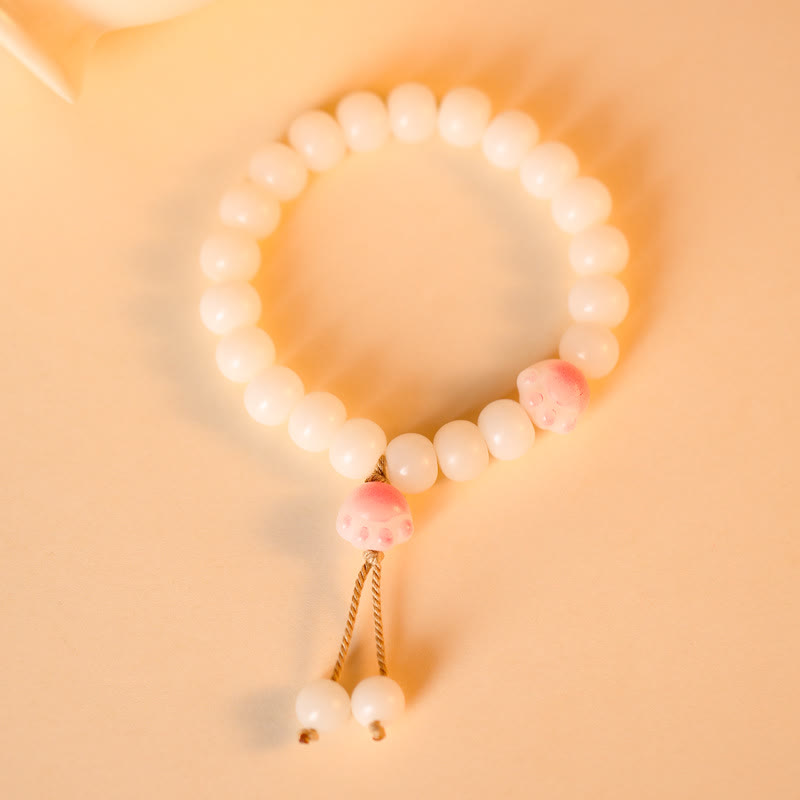 Wear FengShui Natural Bodhi Seed Lovely Paw Lucky Cat Paw Peace Bracelet