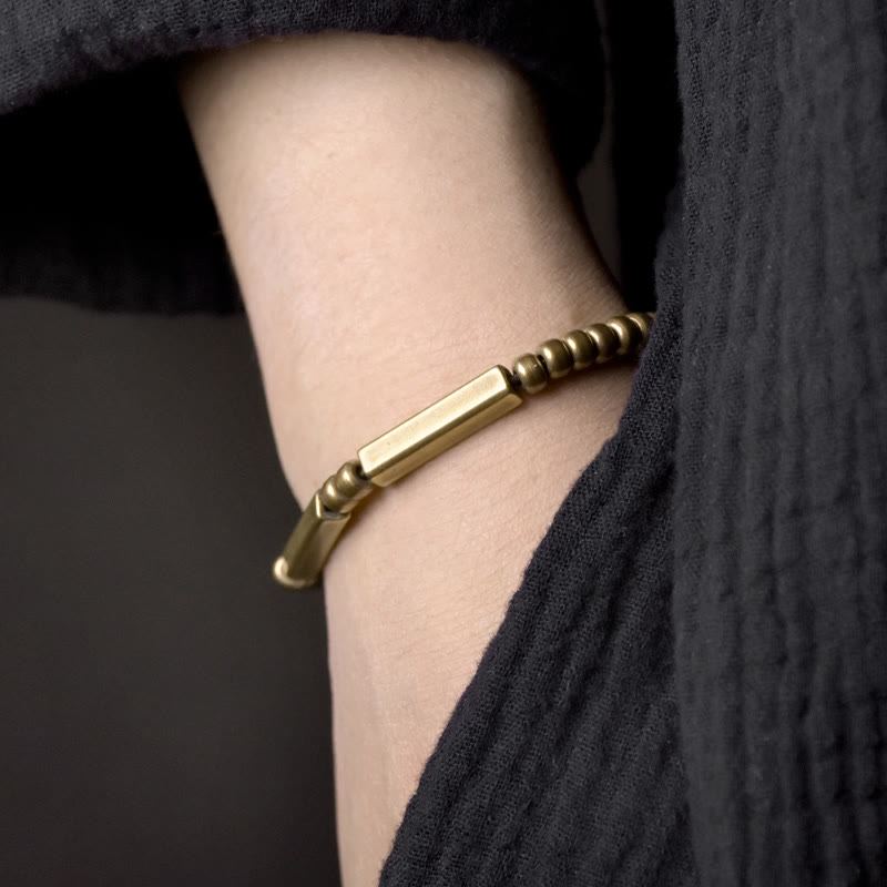 Wear FengShui Tibetan Simple Design Copper Wealth Luck Bracelet