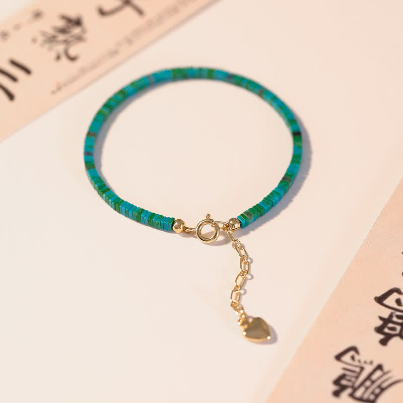 Wear FengShui Turquoise Beaded Friendship Strength Chain Bracelet