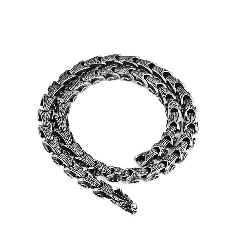 Wear FengShui Dragon Pattern Titanium Steel Protection Necklace Pendant Bracelet