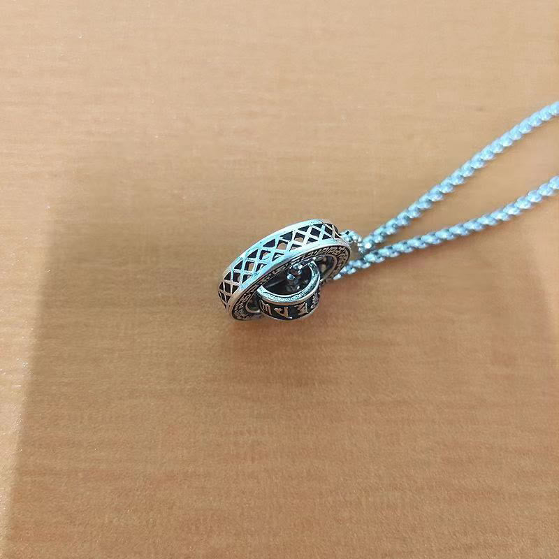 Wear FengShui Tibetan Om Mani Padme Hum Carved Peace Purity Chain Necklace Pendant