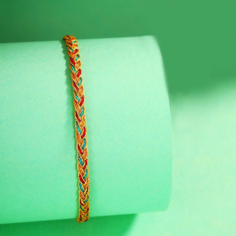 Wear FengShui Handmade Multicolored Dragon Scale Pattern Braid String Bracelet