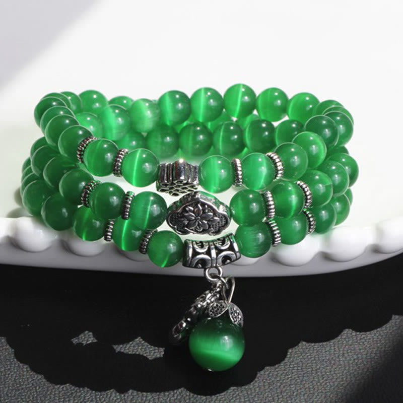 Wear FengShui Cat Eye PiXiu Support Triple Wrap Bracelet