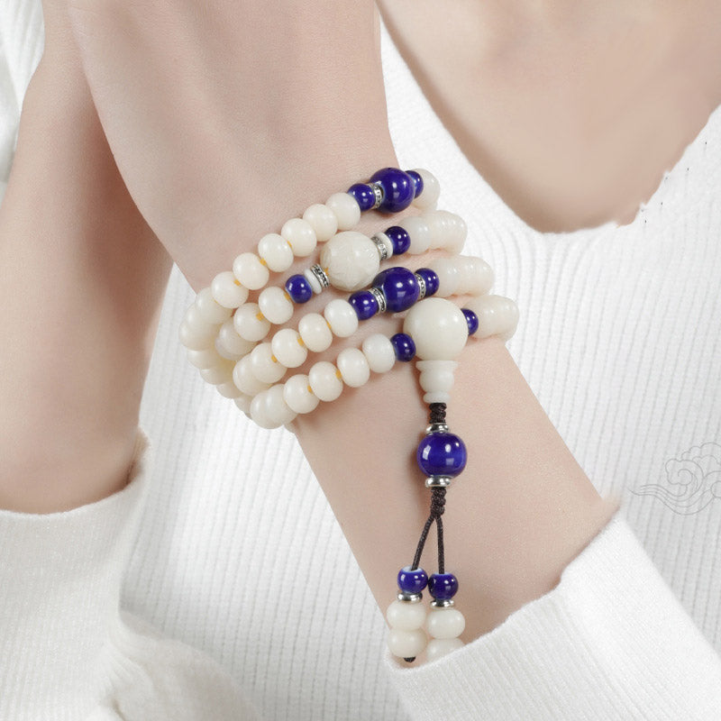 Wear FengShui Bodhi Seed Bead Lotus Blessing Charm Bracelet