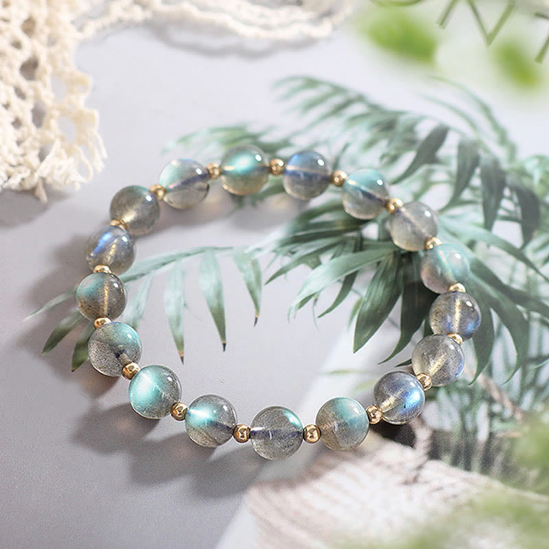 Wear FengShui 14k Gold Plated Natural Moonstone Healing Love Bracelet
