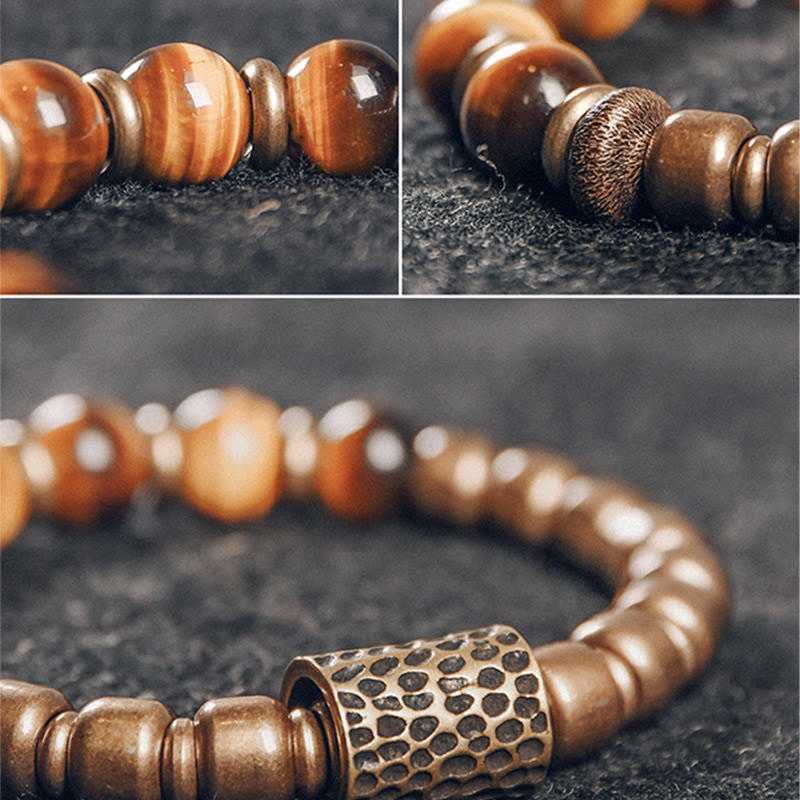 Wear FengShui Tiger Eye Stone Copper Protection Bracelet