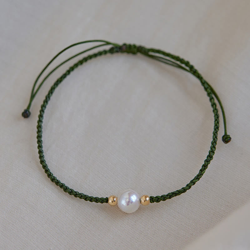 Wear FengShui Natural Pearl Bead Luck Braid String Bracelet