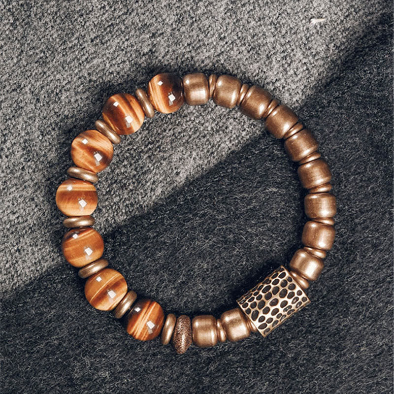 Wear FengShui Tiger Eye Stone Copper Protection Bracelet