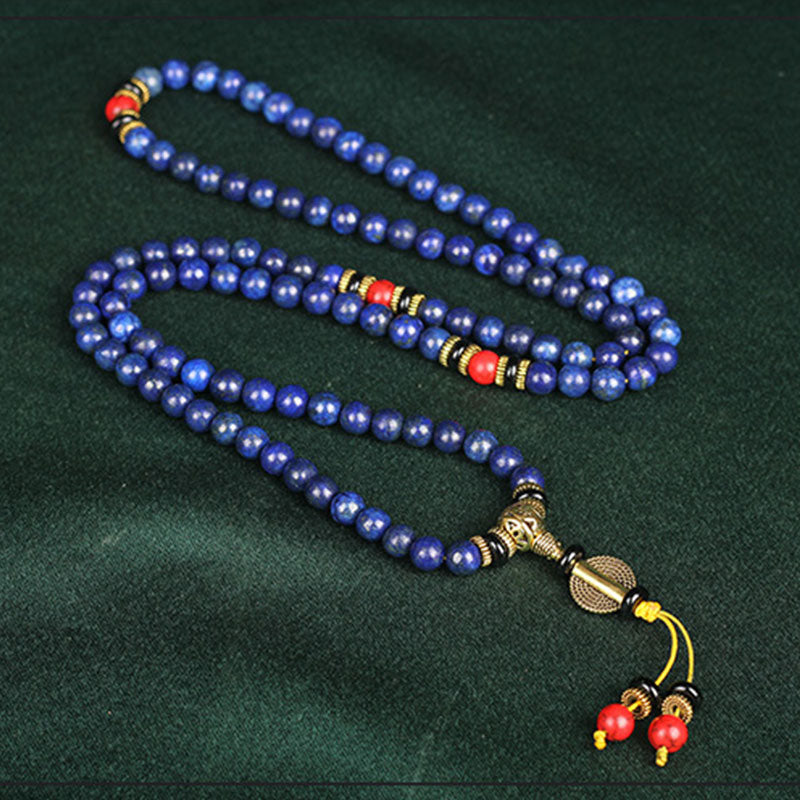 Wear FengShui Tibetan Mala Lapis Lazuli Lazurite Positive Bracelet