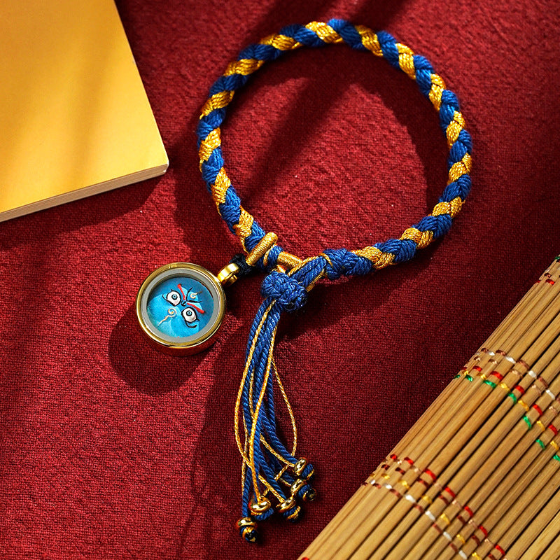 Wear FengShui Handmade Tibetan Five God Of Wealth Dragon Scale Rope Luck Braid Bracelet