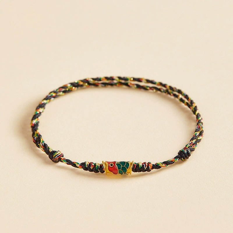 Wear FengShui Handcrafted Koi Fish Wealth Prosperity Braided Rope Bracelet