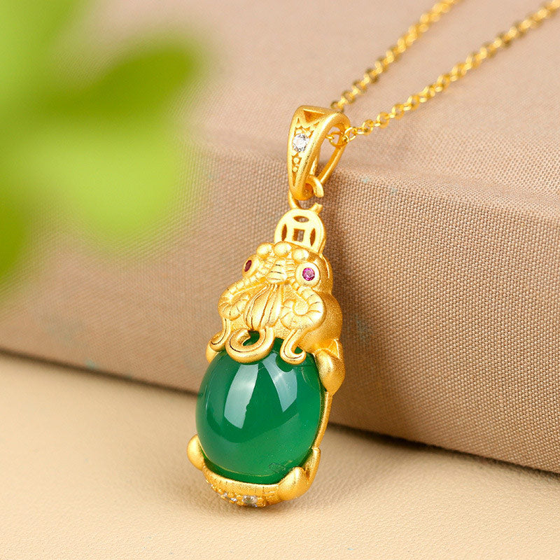 Wear FengShui Natural Jade PiXiu Balance Necklace