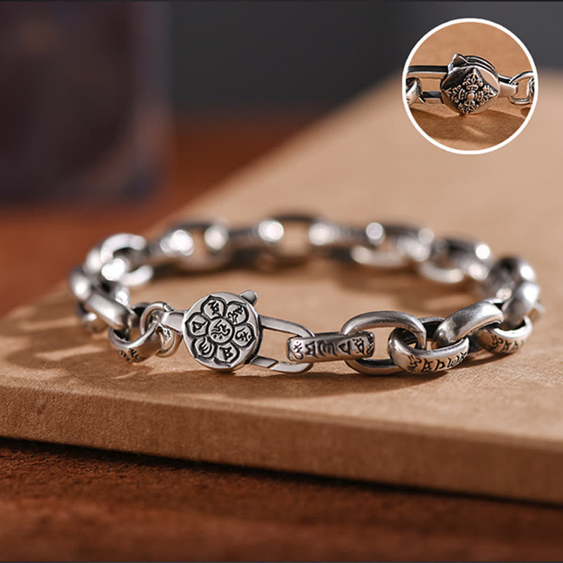 Wear FengShui Om Mani Padme Hum Double Dorje Copper Engraved Wisdom Bracelet