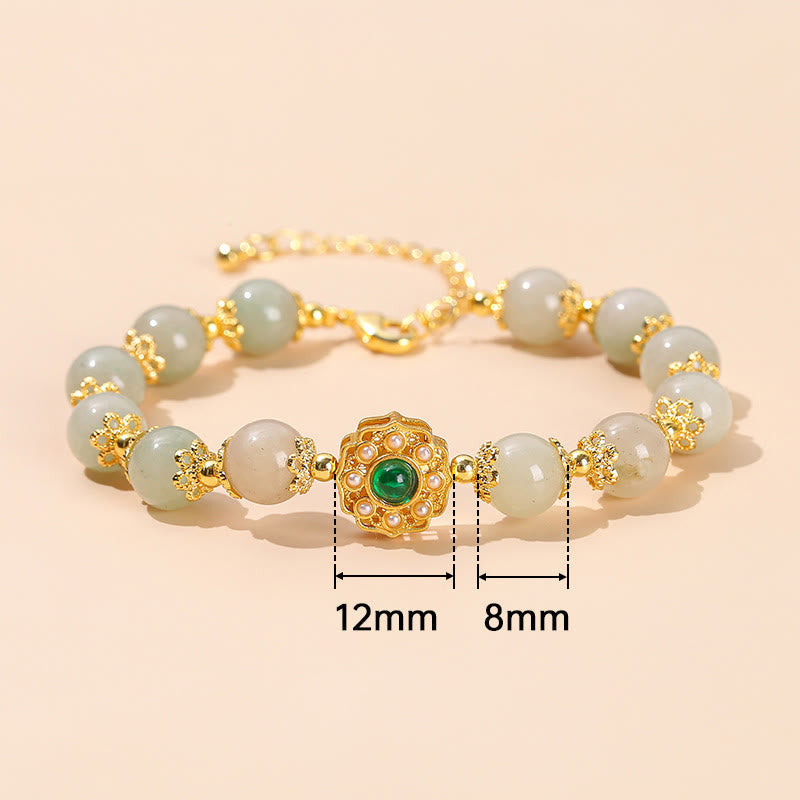 Wear FengShui Natural Jade Prosperity Bead Chain Bracelet