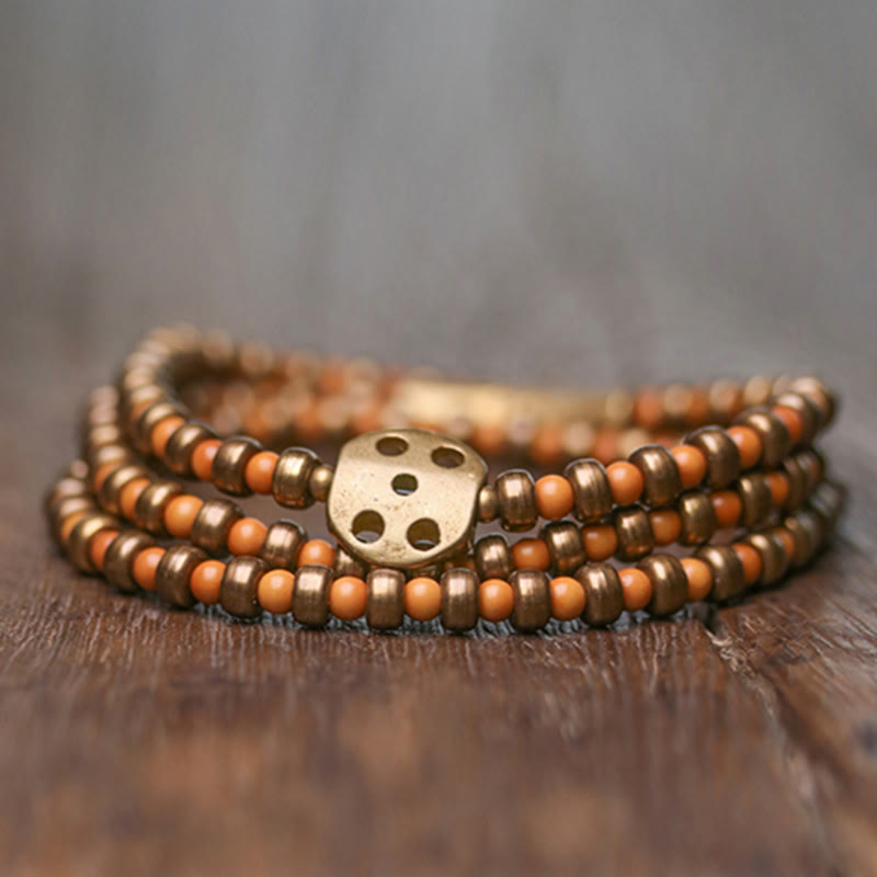 Wear FengShui Retro Olive Pit Copper Wealth Bracelet