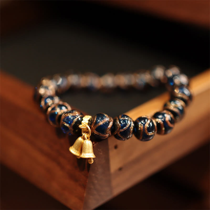 Wear FengShui Tibetan Gold Swallowing Beast Family Five God Of Wealth Thangka Fortune Bead Bracelet
