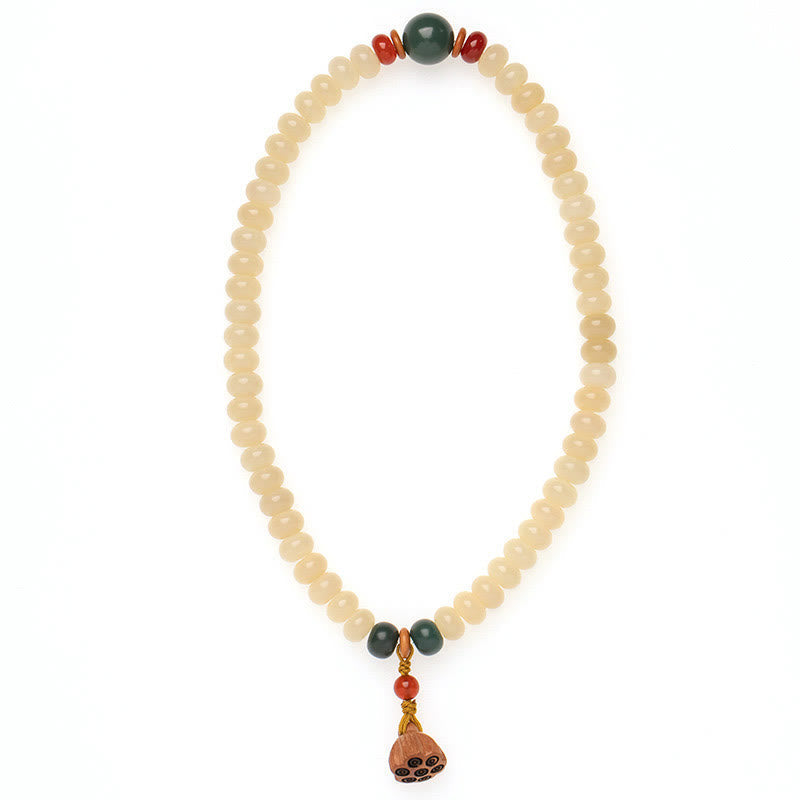 Wear FengShui Bodhi Seed Lotus Pod Charm Peace Double Wrap Bracelet