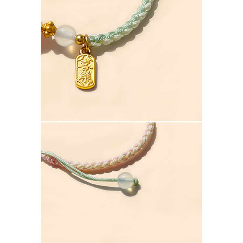 Wear FengShui Peace And Joy Agate Peace Buckle Auspicious Handmade Braided Bracelet