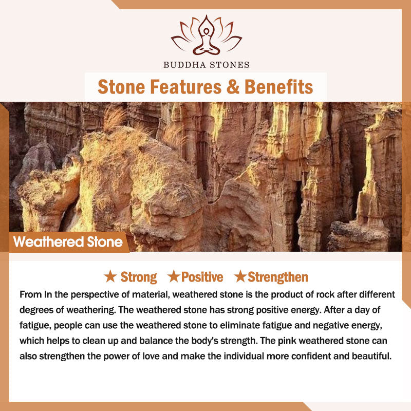 Wear FengShui Weathered Stone Om Mani Padme Hum Strengthen Bracelet
