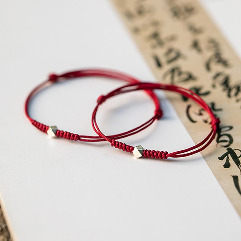 Wear FengShui 925 Sterling Silver Luck Bead Protection Red String Braided Bracelet