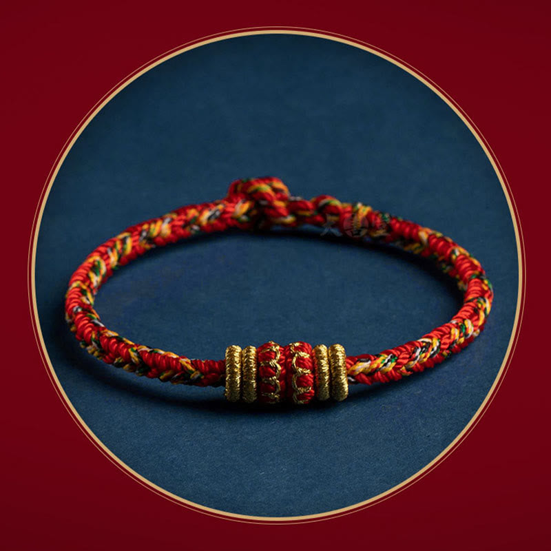Wear FengShui Tibet Handmade Chinese Zodiac Natal Buddha Luck Strength Braided String Bracelet