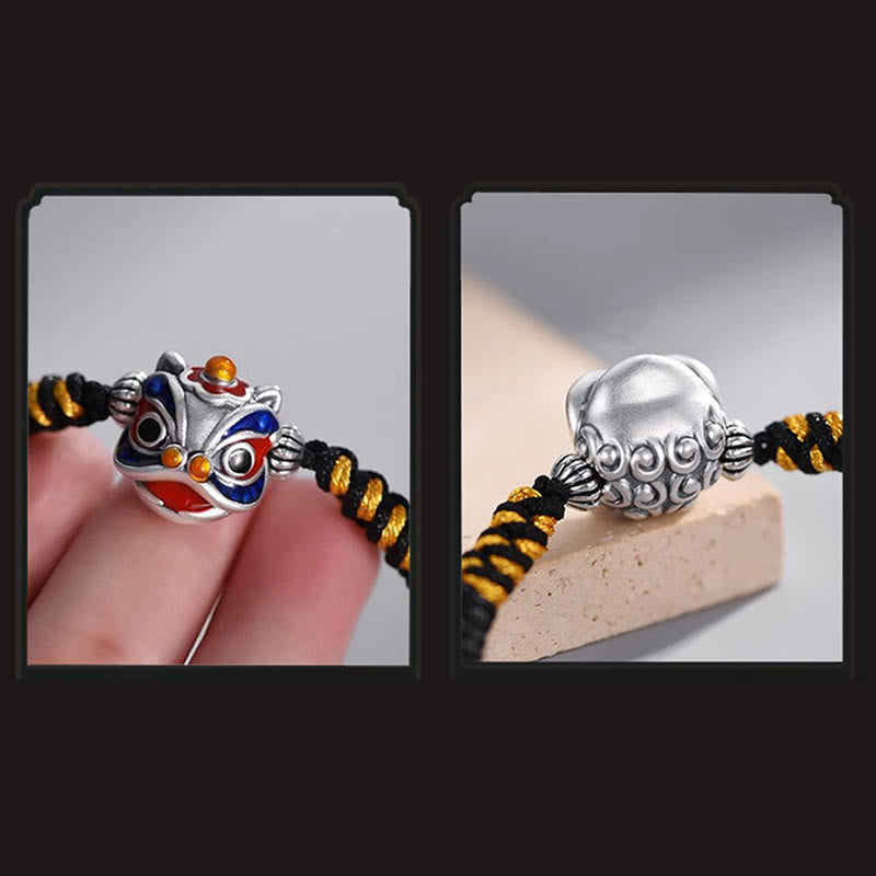 Wear FengShui Handmade Dancing Lion Luck Braided String Bracelet
