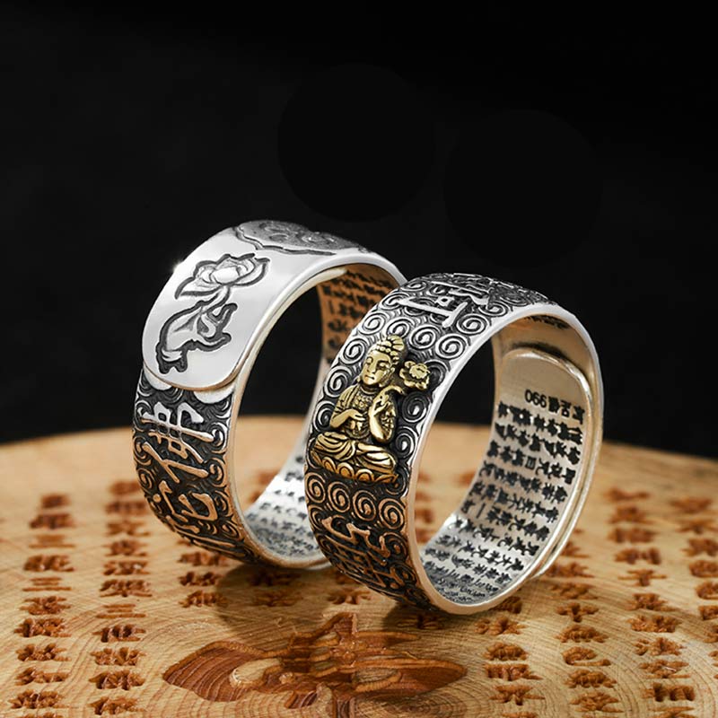 Wear FengShui Chinese Zodiac Natal Buddha Wealth Luck Adjustable Ring