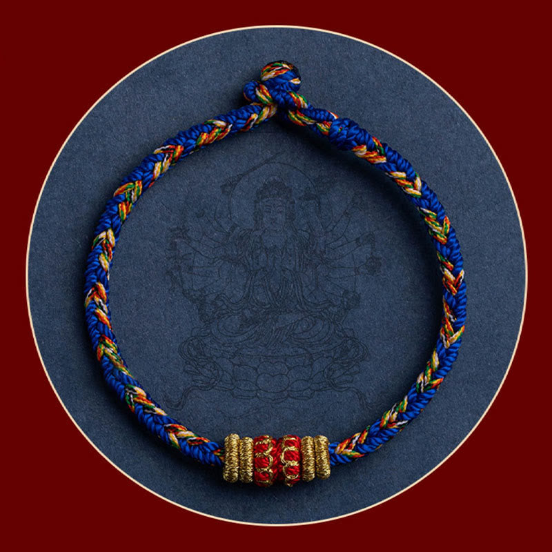 Wear FengShui Tibet Handmade Chinese Zodiac Natal Buddha Luck Strength Braided String Bracelet