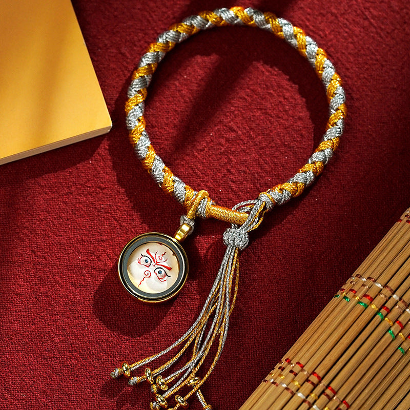Wear FengShui Handmade Tibetan Five God Of Wealth Dragon Scale Rope Luck Braid Bracelet