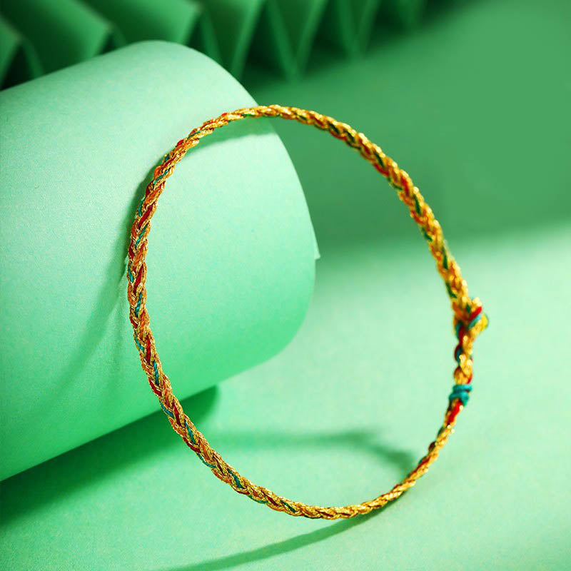 Wear FengShui Handmade Multicolored Dragon Scale Pattern Braid String Bracelet