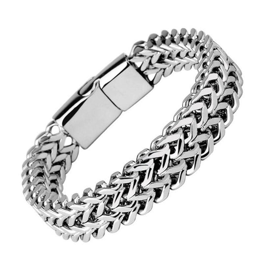 Wear FengShui Fish Scale Magnetic Buckle Titanium Steel Balance Bracelet Bangle