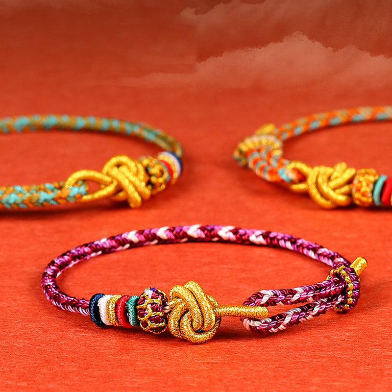 Wear FengShui Handmade Dunhuang Colorful Rope Protection Braid String Bracelet