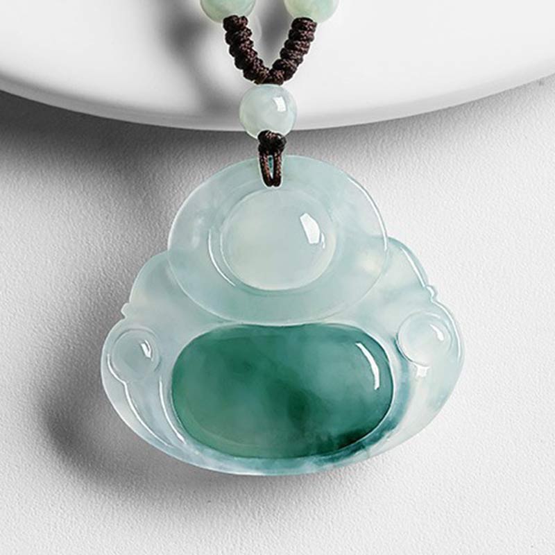 Wear FengShui Cyan Jade Luck Necklace Pendant