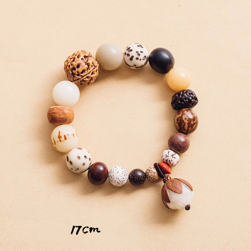 Wear FengShui Bodhi Seed Lotus Wisdom Peace Wrist Mala Bracelet