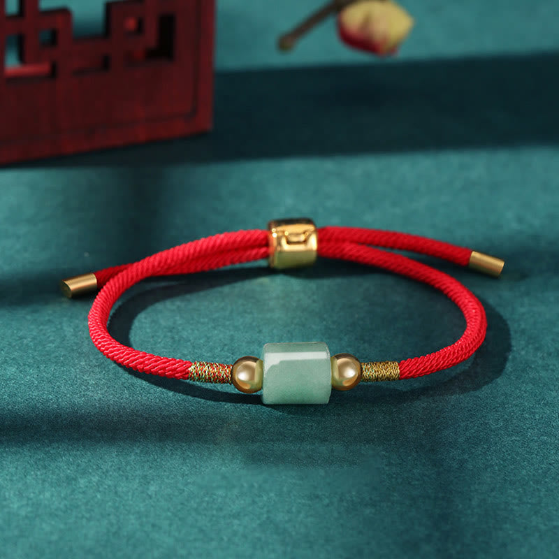 Wear FengShui Tibet Handmade Green Aventurine Red Stone Malachite Luck Protection Braided Rope Bracelet