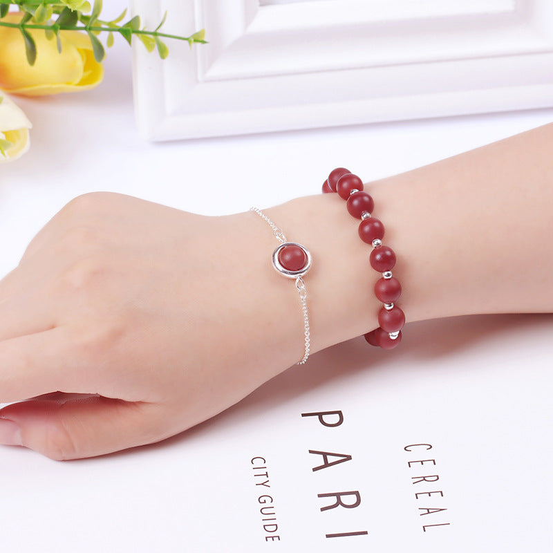 Wear FengShui Sun Stone Strawberry Quartz Crystal Positive Bracelet