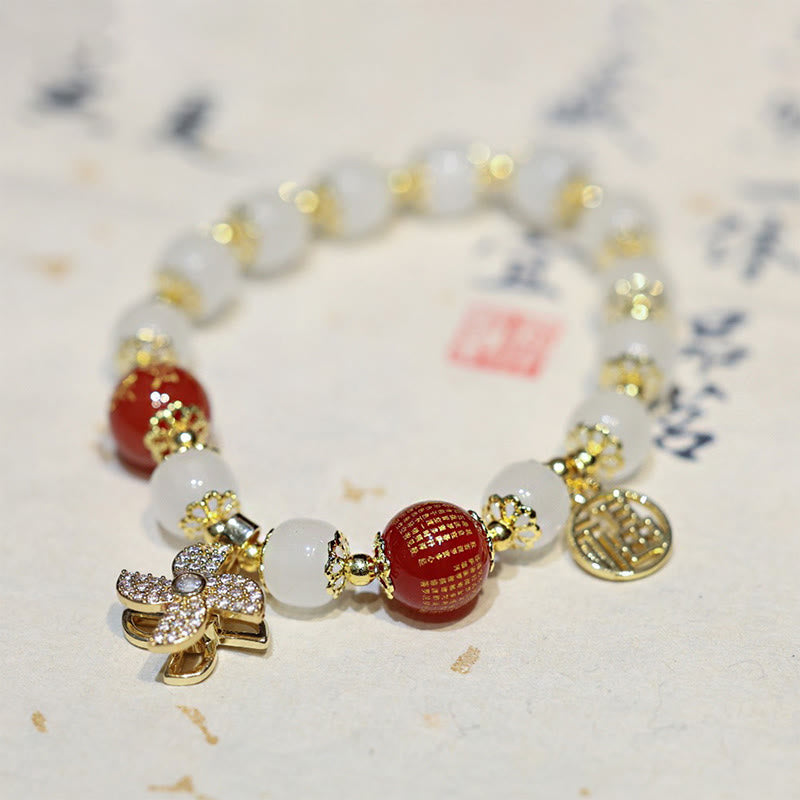 Wear FengShui Windmill Chinese Lock Charm Fu Character Blessing Bracelet