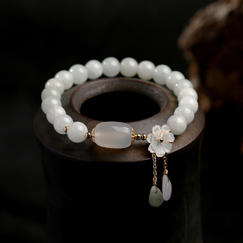 Wear FengShui Natural White Jade Luck Bracelet