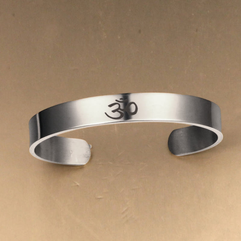 Wear FengShui Tibetan OM Symbol Mindfulness Cuff Bracelet Bangle