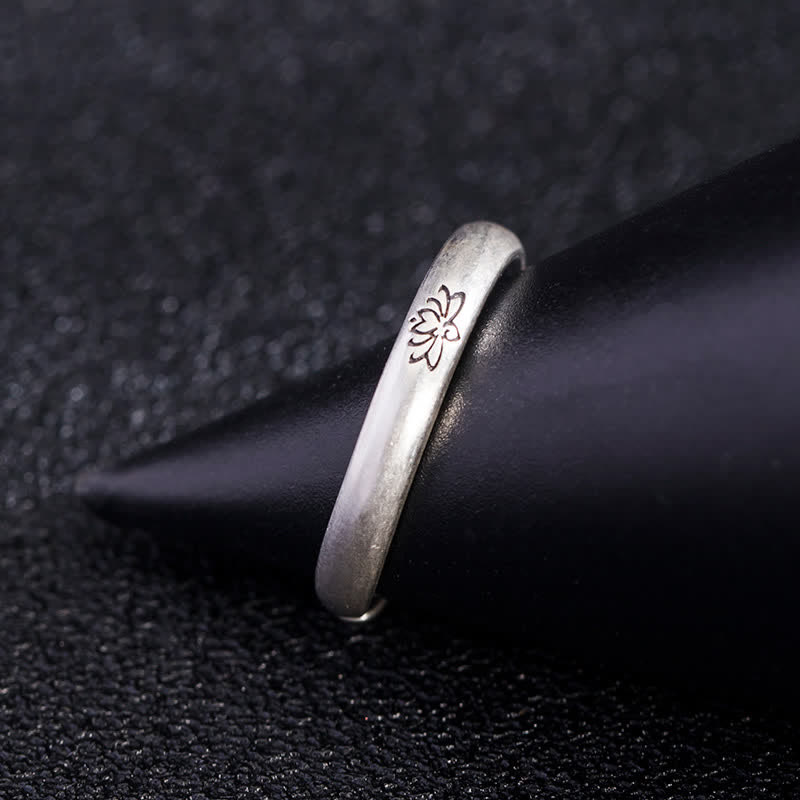 Wear FengShui 925 Sterling Silver Lotus Flower Enlightenment Ring