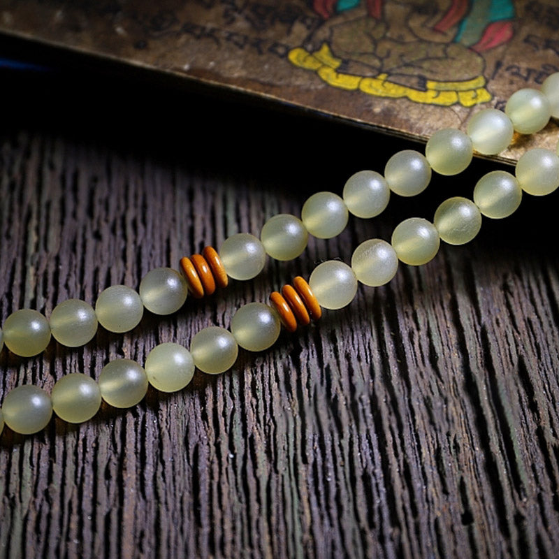 Wear FengShui 108 Mala Beads Tibet Sheep Horn Amber Luck Bracelet