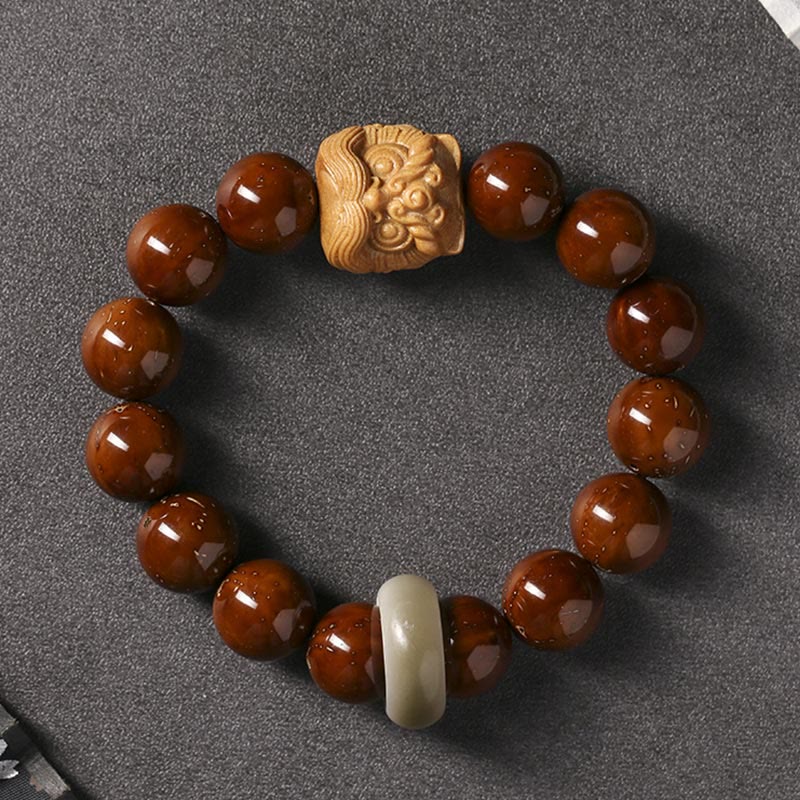 Wear FengShui Purple Bodhi Seed Dancing Lion Wisdom Bracelet