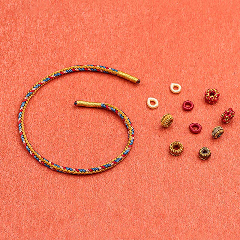 Wear FengShui Handmade Dunhuang Color Luck Braid String Bracelet
