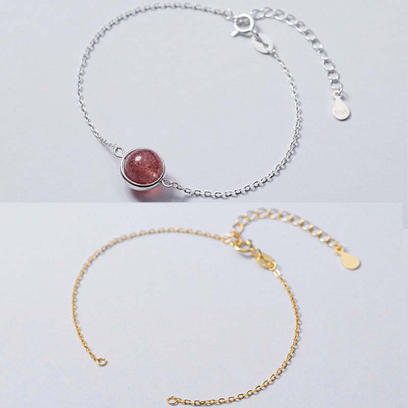 Wear FengShui 925 Sterling Silver Semi-finished Chain Blessing Bracelet