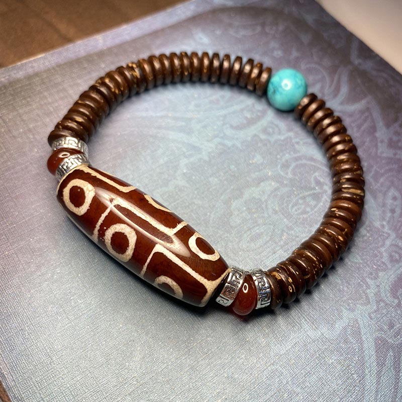 Wear FengShui Tibetan Nine-Eye Dzi Bead Wealth Bracelet