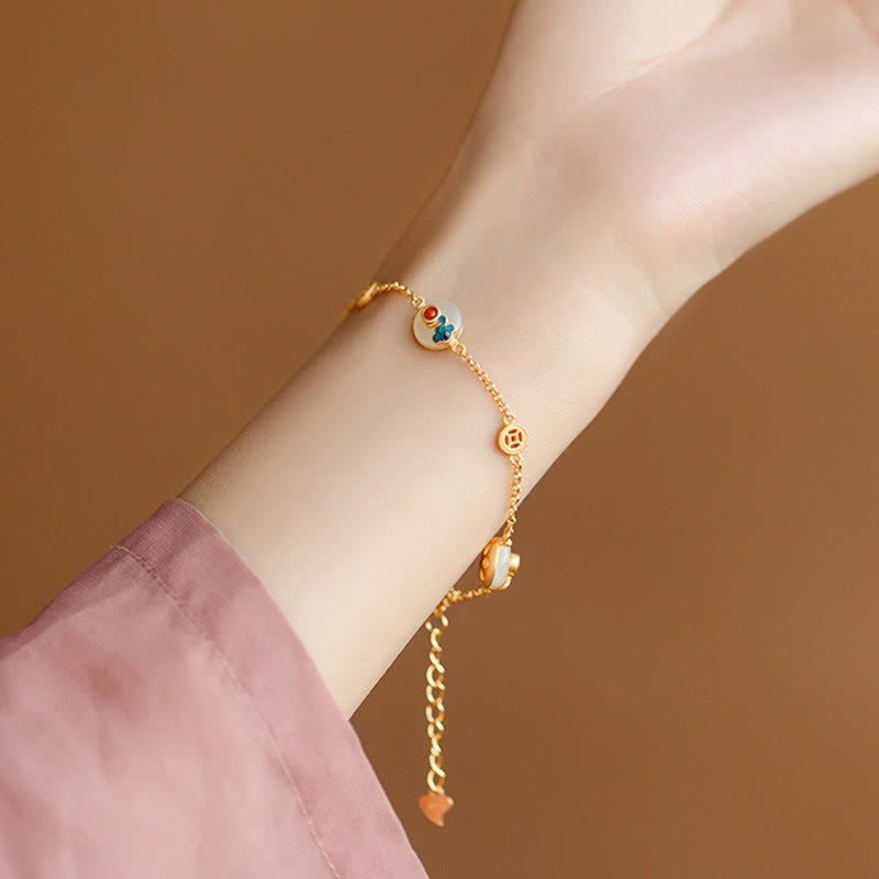 Wear FengShui Auspicious Clouds Jade Pattern Luck Bracelet
